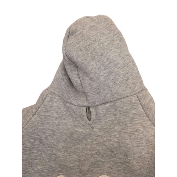 Lucky Brand Light Grey Hood Graphic Print Dog Coat Velcro Closure Leash Hole - Picture 12 of 13